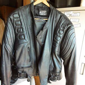 Vintage Diamond Leather Men’s Motorcycle Coat